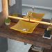 Cuba de Apoio Para Banheiro Quadrada C01 Lux L34 Amarelo - Lyam Decor