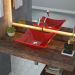 Cuba de Apoio Para Banheiro Quadrada C01 Lux L34 Vermelho - Lyam Decor
