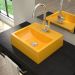 Cuba de Apoio Quadrada C01 Para Banheiro Q32W Amarelo - Lyam Decor