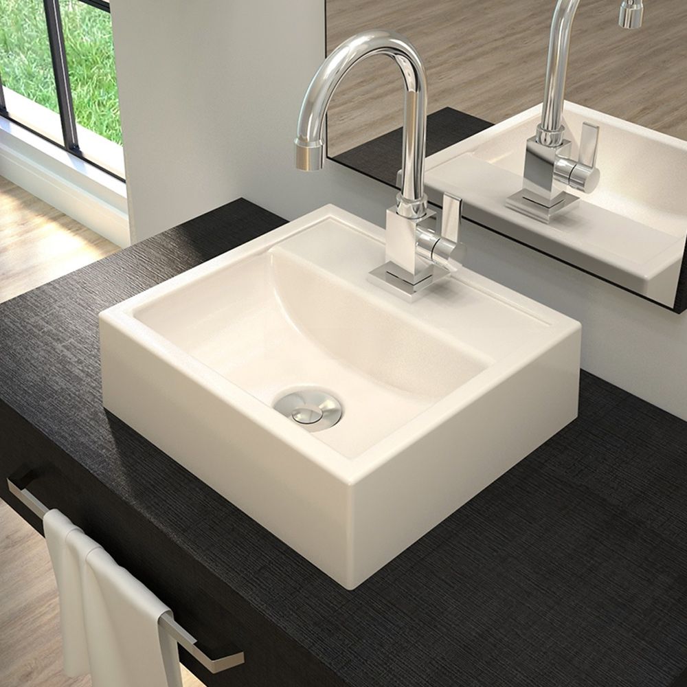 Cuba de Apoio Quadrada C01 Para Banheiro Q32W Bege - Lyam Decor