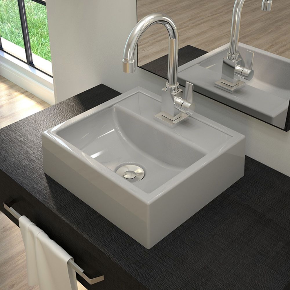 Cuba de Apoio Quadrada C01 Para Banheiro Q32W Cinza - Lyam Decor