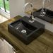 Cuba de Apoio Quadrada C01 Para Banheiro Q32W Preto Brilho - Lyam Decor