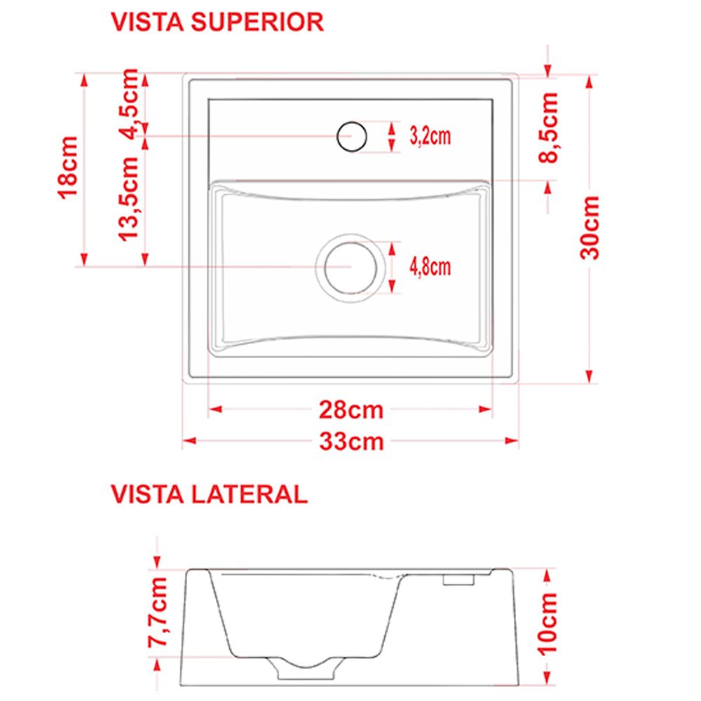 Cuba de Apoio Quadrada C01 Para Banheiro Q32W Verde Acqua - Lyam Decor