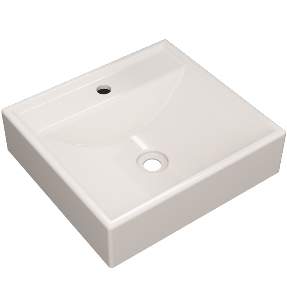 Cuba de Apoio Quadrada Para Banheiro Lavabo C01 Q39W Bege - Lyam Decor