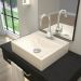 Cuba de Apoio Quadrada Para Banheiro Lavabo C01 Q39W Bege - Lyam Decor