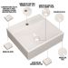 Cuba de Apoio Quadrada Para Banheiro Lavabo C01 Q39W Bege - Lyam Decor