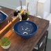 Cuba de Apoio Redonda C01 Para Banheiro R30W Azul Escuro - Lyam Decor