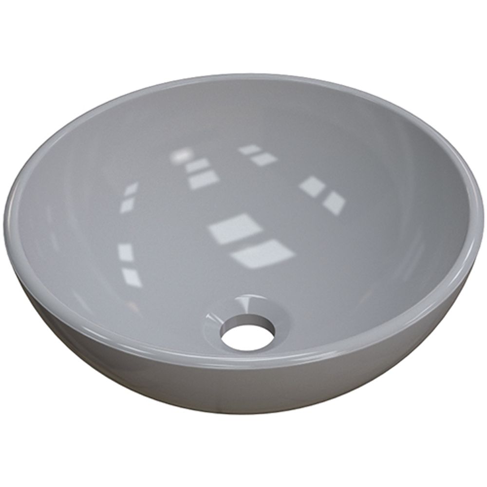 Cuba de Apoio Redonda C01 Para Banheiro R35W Cinza - Lyam Decor