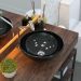 Cuba de Apoio Redonda C01 Para Banheiro R35W Preto Brilho - Lyam Decor