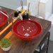 Cuba de Apoio Redonda C01 Para Banheiro R35W Vermelho - Lyam Decor