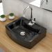 Cuba de Apoio Retangular C01 Para Banheiro RT41 Aria Preto Brilho - Lyam Decor