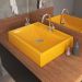 Cuba de Apoio Retangular C01 Para Banheiro RT49 Amarelo - Lyam Decor
