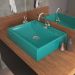 Cuba de Apoio Retangular C01 Para Banheiro RT49 Azul Turquesa - Lyam Decor
