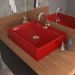 Cuba de Apoio Retangular C01 Para Banheiro RT49 Vermelho - Lyam Decor