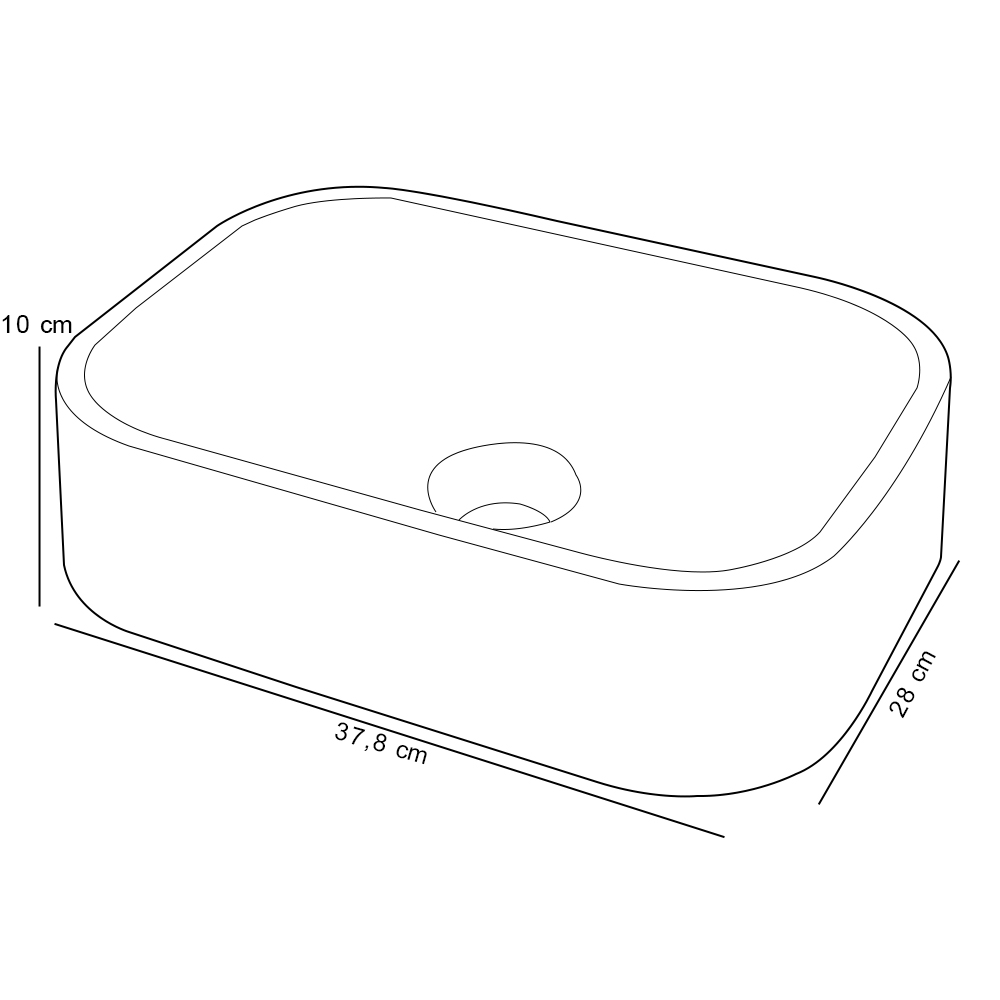Cuba de Apoio Retangular Para Banheiro Lavabo C01 BR37W Branco - Lyam