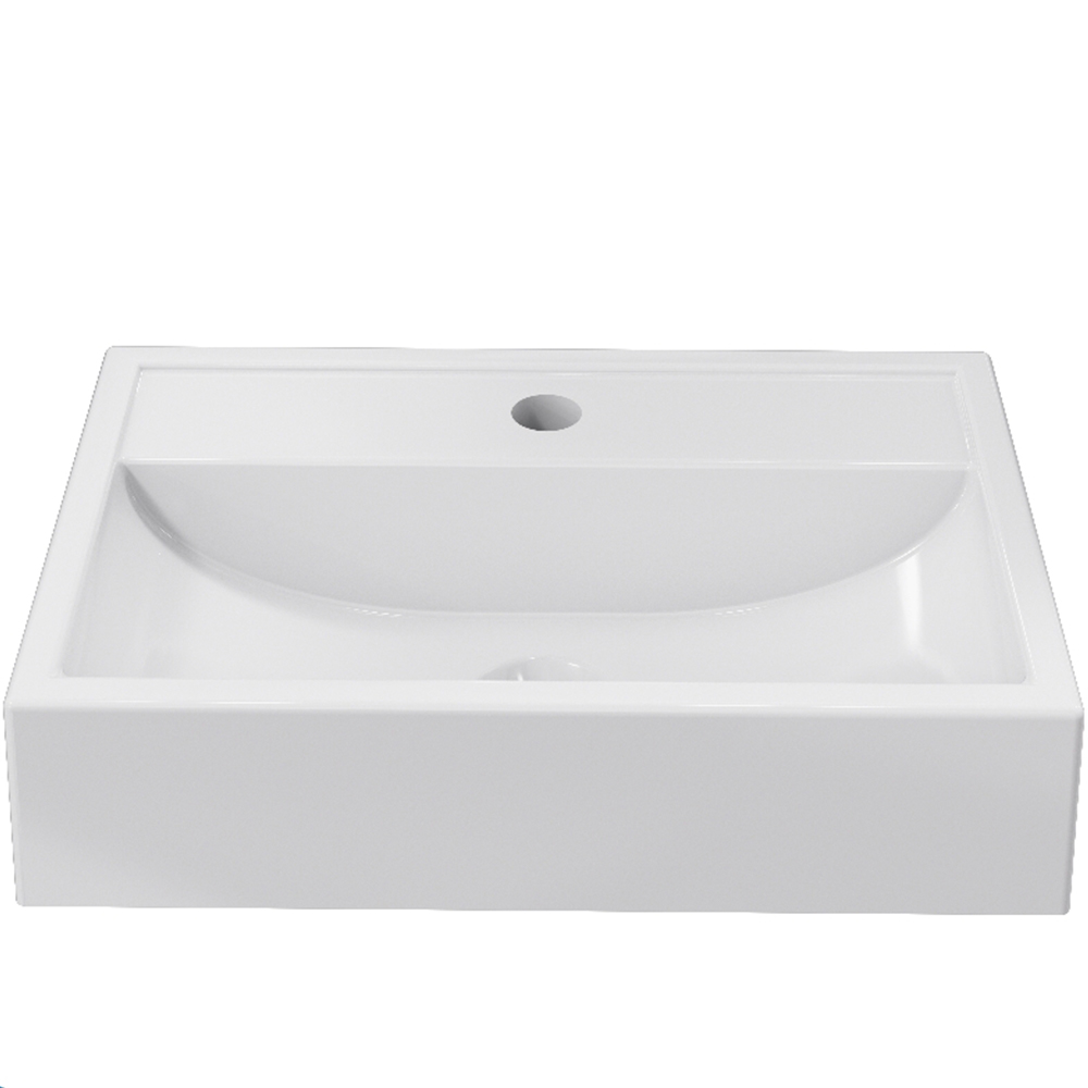 Cuba de Apoio Retangular Para Banheiro Lavabo C01 Q450 Branco - Lyam Decor