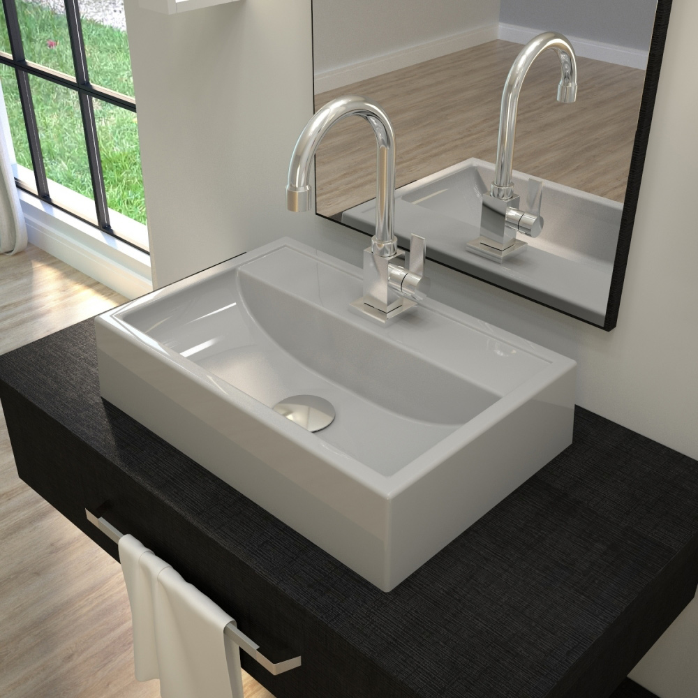 Cuba de Apoio Retangular Para Banheiro Lavabo C01 Q450 Cinza - Lyam Decor