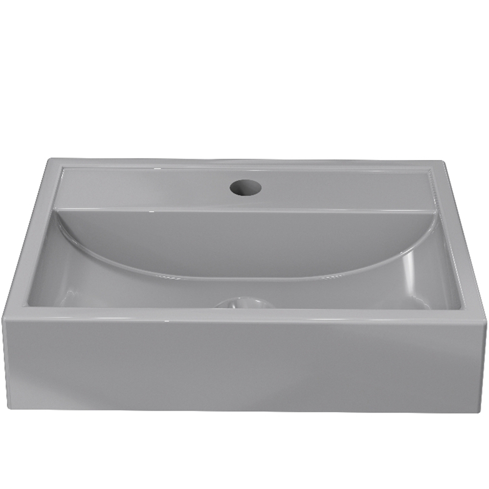 Cuba de Apoio Retangular Para Banheiro Lavabo C01 Q450 Cinza - Lyam Decor