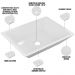 Cuba de Apoio Retangular Para Banheiro Lavabo C01 RT45 Branco - Lyam Decor
