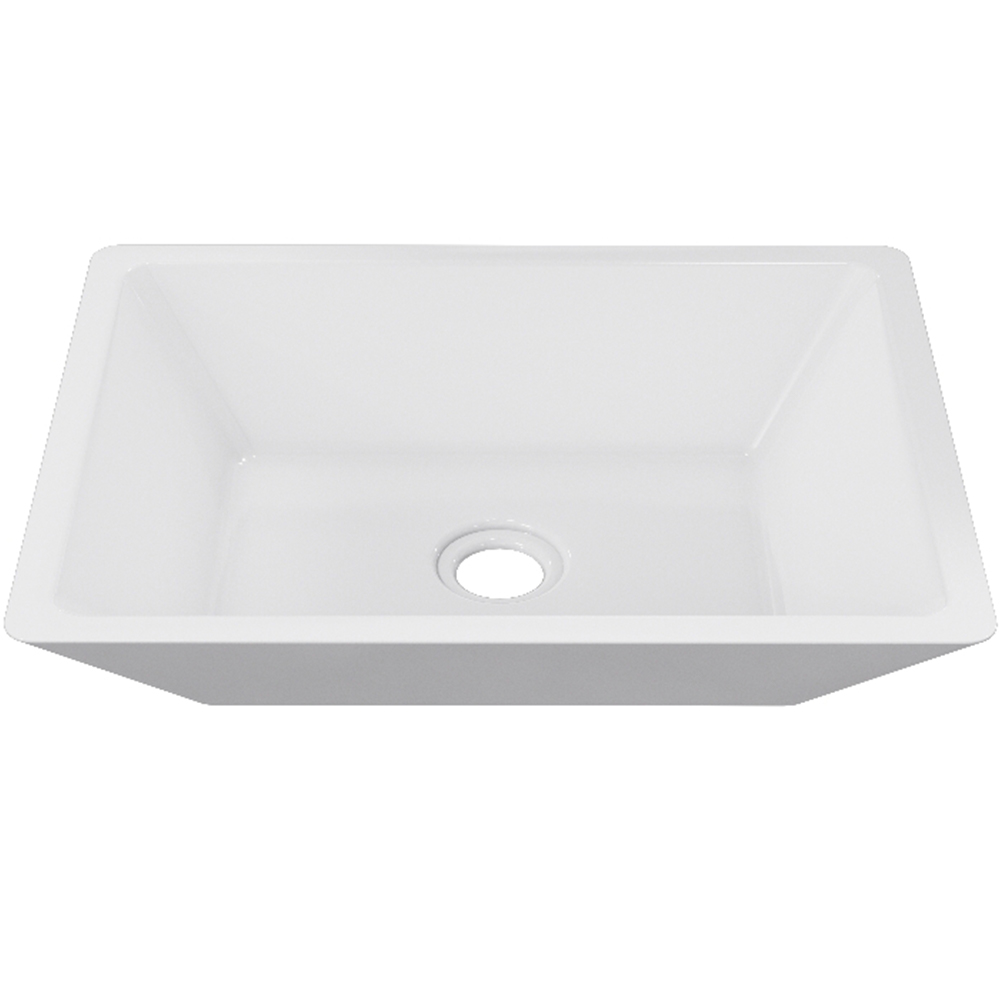 Cuba de Apoio Retangular Para Banheiro Lavabo C01 RT45 Branco - Lyam Decor