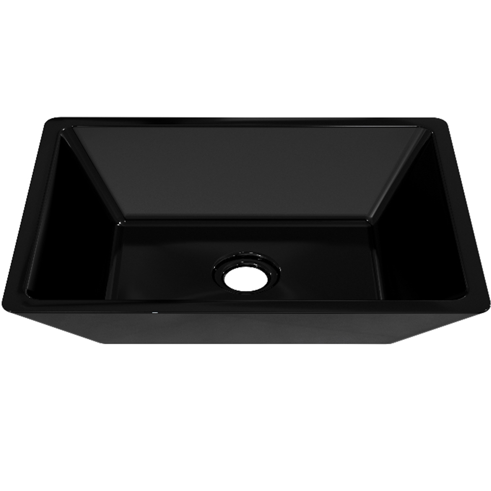 Cuba de Apoio Retangular Para Banheiro Lavabo C01 RT45 Preto - Lyam Decor