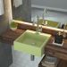 Cuba de Semi Encaixe Quadrada C01 Para Banheiro XQ355 Verde Acqua - Lyam Decor