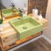 Cuba de Semi Encaixe Quadrada C01 Para Banheiro XQ395 Verde Acqua - Lyam Decor