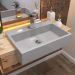 Cuba de Semi Encaixe Retangular C01 Para Banheiro XRT55 Cinza - Lyam Decor