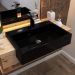 Cuba de Semi Encaixe Retangular C01 Para Banheiro XRT55 Preto Brilho - Lyam Decor