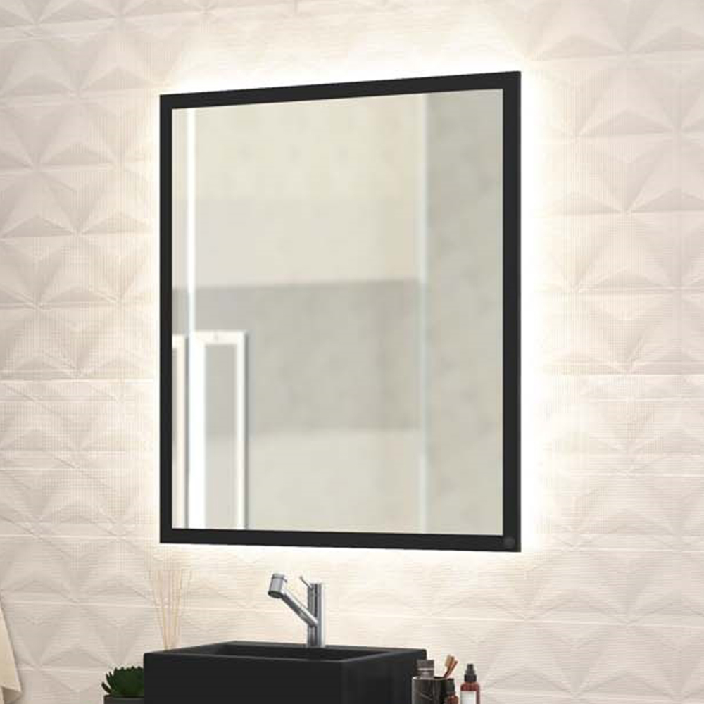 Espelho Decorativo Para Banheiro Viso B06 Preto - Lyam Decor