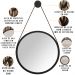 Espelho Decorativo Redondo 54 cm com Alça Adnet B01 Escandinavo Preto - Lyam Decor