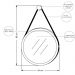 Espelho Decorativo Redondo 54 cm com Alça Adnet B01 Escandinavo Preto - Lyam Decor