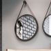 Espelho Decorativo Redondo 67cm com Alça Adnet B01 Escandinavo Preto - Lyam Decor