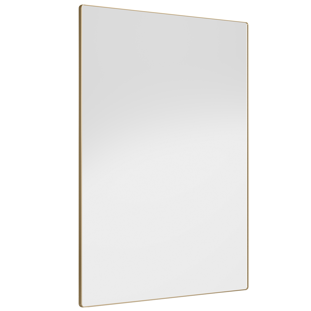 Espelho Decorativo Retangular com Moldura Aço Dourado D01 90x60 cm Ibiza  - Lyam Decor