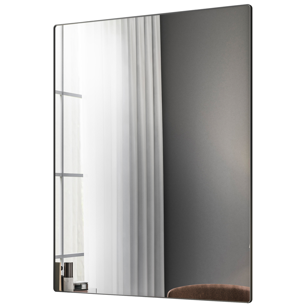 Espelho Decorativo Retangular com Moldura Aço Preto D01 90x60 cm Ibiza  - Lyam Decor