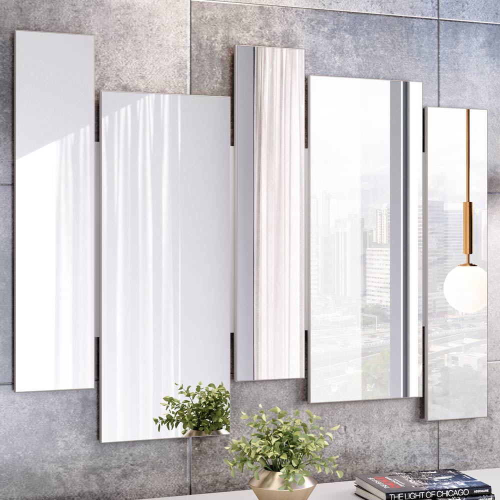 Espelho Decorativo com Moldura Off White Isadora N01 - Lyam Decor