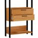 Estante 5 Prateleiras 02 Gavetas Escritório Trend D03 185x73 cm Freijó Preto Fosco - Lyam Decor