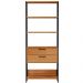 Estante 5 Prateleiras 02 Gavetas Escritório Trend D03 185x73 cm Freijó Preto Fosco - Lyam Decor