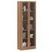 Estante Escritório Home Office 2 Portas De Vidro 4 Prateleiras Cannes 171cm T01 Amêndoa - Lyam Decor