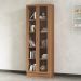 Estante Escritório Home Office 2 Portas De Vidro 4 Prateleiras Cannes 171cm T01 Amêndoa - Lyam Decor