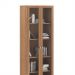 Estante Escritório Home Office 2 Portas De Vidro 4 Prateleiras Cannes 171cm T01 Amêndoa - Lyam Decor