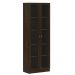 Estante Escritório Home Office 2 Portas De Vidro 4 Prateleiras Cannes 171cm T01 Rústico - Lyam Decor