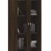 Estante Escritório Home Office 2 Portas De Vidro 4 Prateleiras Cannes 171cm T01 Rústico - Lyam Decor