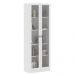 Estante Escritório Home Office 2 Portas De Vidro 4 Prateleiras Cannes 171x59 T01 Branco - Lyam Decor
