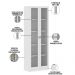 Estante Escritório Home Office 2 Portas De Vidro 4 Prateleiras Cannes 171x59 T01 Branco - Lyam Decor