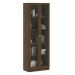 Estante Escritório Home Office 2 Portas De Vidro 4 Prateleiras Cannes 171x59 T01 Nogal - Lyam Decor