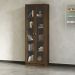 Estante Escritório Home Office 2 Portas De Vidro 4 Prateleiras Cannes 171x59 T01 Nogal - Lyam Decor