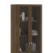 Estante Escritório Home Office 2 Portas De Vidro 4 Prateleiras Cannes 171x59 T01 Nogal - Lyam Decor