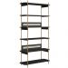 Estante Livreiro Multiuso 6 Prateleiras Industrial Indy A03 Nero Dourado - Lyam Decor