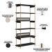 Estante Livreiro Multiuso 6 Prateleiras Industrial Indy A03 Nero Dourado - Lyam Decor